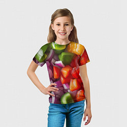 Футболка детская Микс из овощей - текстура, цвет: 3D-принт — фото 2