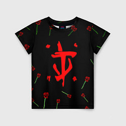 Детская футболка Doom rose pattern