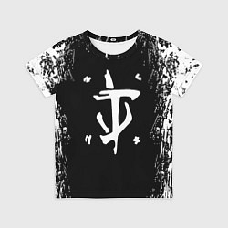 Детская футболка Doom краска белая текстура