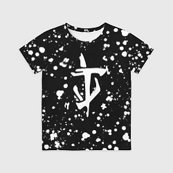 Детская футболка Doom белые краски текстура