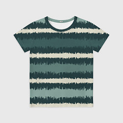 Детская футболка Полосы зигзагообразные зеленые