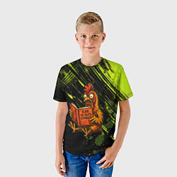 Футболка детская Курица читает книгу как не быть курицей, цвет: 3D-принт — фото 2