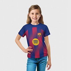 Футболка детская Барселона домашняя форма 2025 2026, цвет: 3D-принт — фото 2