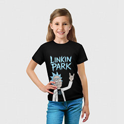 Футболка детская Linkin Park и Рик рокер двухсторонняя, цвет: 3D-принт — фото 2
