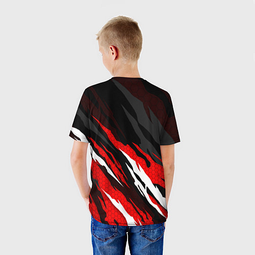 Детская футболка Umbrella - красное пламя / 3D-принт – фото 4