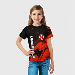 Футболка детская Umbrella corp - красный, цвет: 3D-принт — фото 2