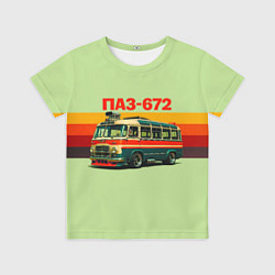 Футболка детская Ретро автобус ПАЗ-672 поп-арт, цвет: 3D-принт