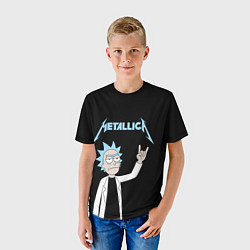 Футболка детская Metallica и Рик рокер из Рик и Морти, цвет: 3D-принт — фото 2