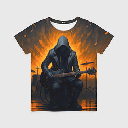 Футболка детская Гитарист играющий в пламени, цвет: 3D-принт