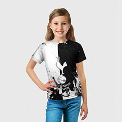 Футболка детская Тоттенхэм черно белый огонь, цвет: 3D-принт — фото 2