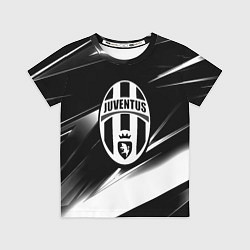 Футболка детская Juventus geometry stripes black, цвет: 3D-принт
