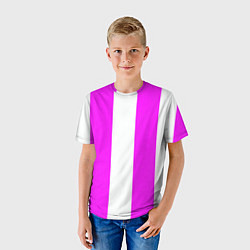 Футболка детская Color white and pink, цвет: 3D-принт — фото 2