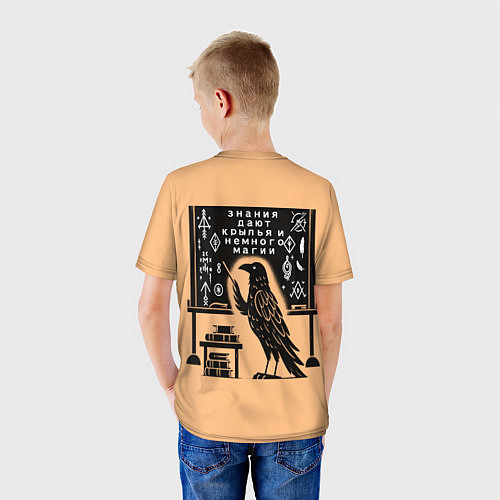 Детская футболка Ворон - учитель / 3D-принт – фото 4