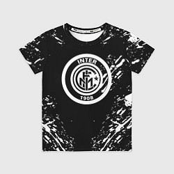 Футболка детская Inter белые штрихи красок, цвет: 3D-принт