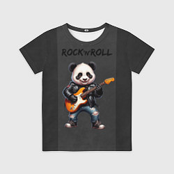 Детская футболка Панда играет на электрогитаре