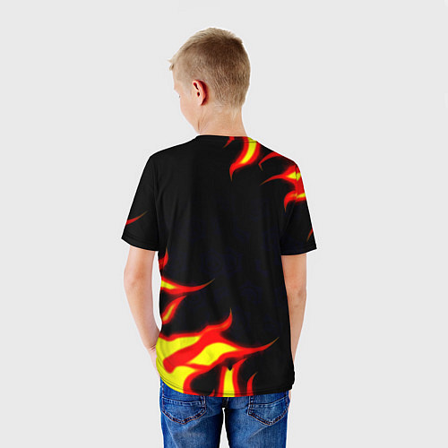 Детская футболка Монако огненный фон текстура / 3D-принт – фото 4