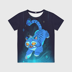 Детская футболка Blue tiger and a six eyed magpie