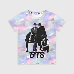 Футболка детская BTS черно-белый стиль, цвет: 3D-принт