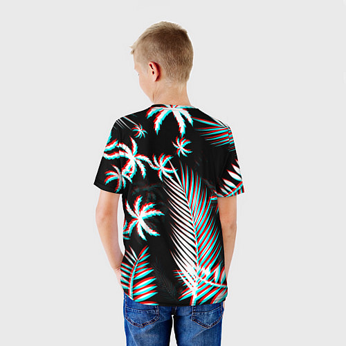 Детская футболка Chelsea тропики глитч текстура / 3D-принт – фото 4