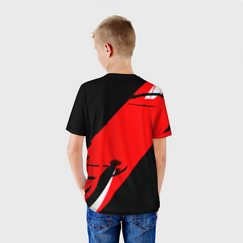 Детская футболка Арсенал геометрия полосы краски / 3D-принт – фото 4