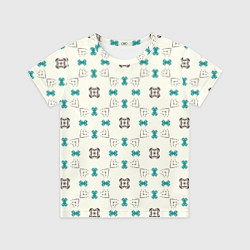 Детская футболка Узорчатый паттерн в квадратных ячейках