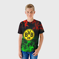 Футболка детская Borussia красно зеленый огонь, цвет: 3D-принт — фото 2