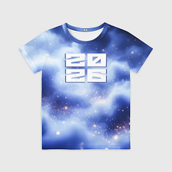Детская футболка 2026 сине-голубая дымка