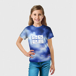 Футболка детская 2026 сине-голубая дымка, цвет: 3D-принт — фото 2