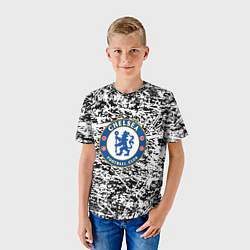 Футболка детская Челси штрихи красок, цвет: 3D-принт — фото 2