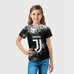 Футболка детская Ювентус брызги красок, цвет: 3D-принт — фото 2