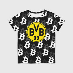 Футболка детская Borussia биткоин паттерн, цвет: 3D-принт