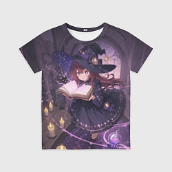 Детская футболка Аниме Ведьма Читает Книгу Заклинаний