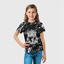 Футболка детская Ливерпуль белые штриха красок, цвет: 3D-принт — фото 2