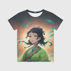 Детская футболка Маомао на фоне облаков