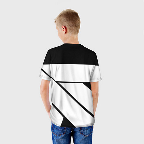 Детская футболка Ювентус полосы геометрия линии / 3D-принт – фото 4