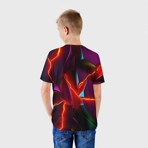 Детская футболка Fractures multicolored tiles / 3D-принт – фото 4