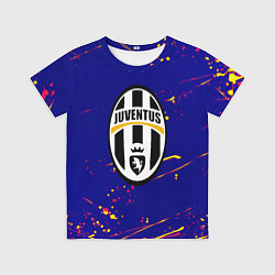 Детская футболка Ювентус желтые краски текстура