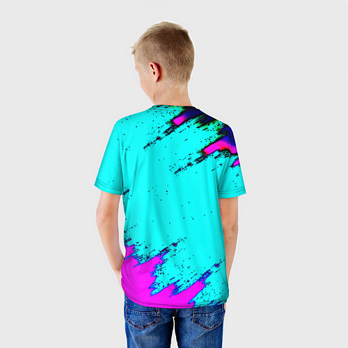Детская футболка Juventus неоновые краски / 3D-принт – фото 4
