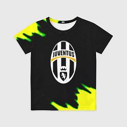 Футболка детская Ювентус кислотные краски лого, цвет: 3D-принт