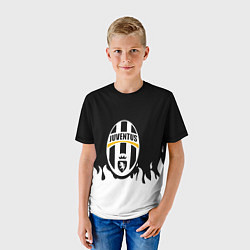 Футболка детская Juventus белый огонь, цвет: 3D-принт — фото 2