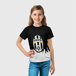 Футболка детская Juventus белый огонь, цвет: 3D-принт — фото 2