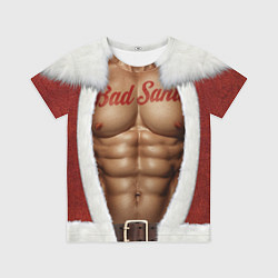 Футболка детская Костюм плохого Санты с накаченным телом, цвет: 3D-принт