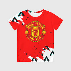 Детская футболка Манчестер Юнайтед символы краски