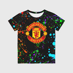 Детская футболка Манчестер Юнайтед неоновые краски
