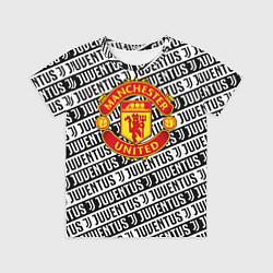 Детская футболка Манчестер Юнайтед x ювентус паттерн