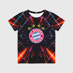 Футболка детская Бавария Мюнхен неоновая абстракция, цвет: 3D-принт