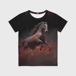Футболка детская Лошадь выпрыгивает из тумана, цвет: 3D-принт