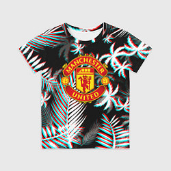 Детская футболка Манчестер Юнайтед тропики глитч