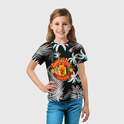 Футболка детская Манчестер Юнайтед тропики глитч, цвет: 3D-принт — фото 2