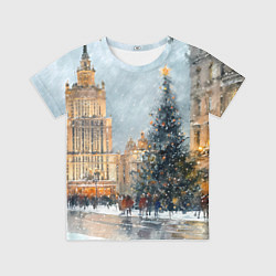 Футболка детская Новогодняя Москва, цвет: 3D-принт